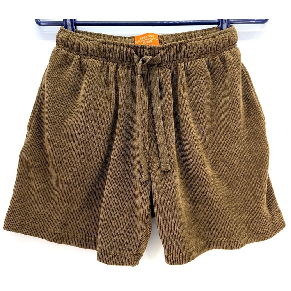 Negative Space Brown Corduroy Lounge Shorts Sz S Drawstring Gorpcore Streetwear